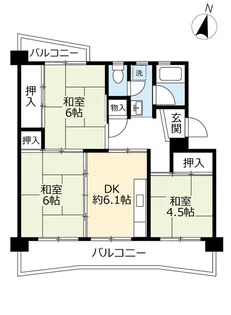 UR中山五月台【3階】の間取り