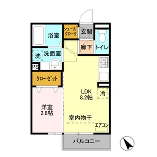 群馬県前橋市上大島町【アパート】の間取り