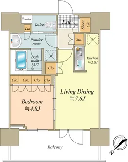 HARUMI FLAG PORT VILLAGE C棟【12階】の間取り