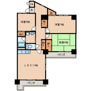 ラ・ディジェム旭【5階】の間取り