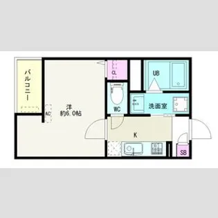 1Kの間取り画像