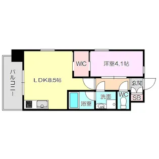 レジディア新大阪【8階】の間取り