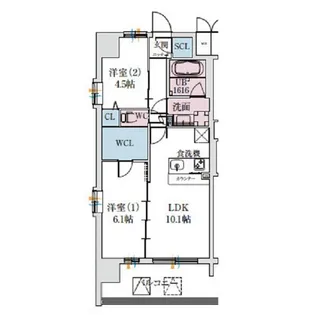 大阪府大阪市北区大淀中5【マンション】の間取り
