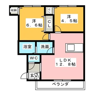 フローラなでしこ A【1階】の間取り