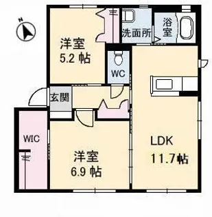 シャーメゾン山王田 A棟【1階】の間取り