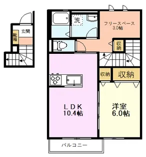 東京都小金井市前原町4【アパート】の間取り