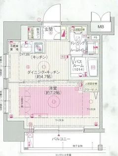 エステムプラザ飯田橋タワーレジデンス【8階】の間取り
