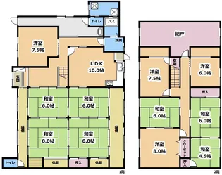 滋賀県蒲生郡日野町大字山本【一戸建】の間取り