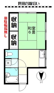 東京都世田谷区世田谷3【アパート】の間取り