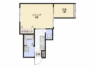 上本折128番館【1階】の間取り