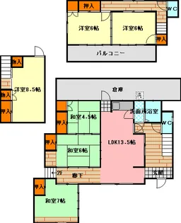 栃木県佐野市上羽田町【一戸建】の間取り