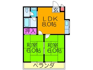 シャト-レジデント寝屋【4階】の間取り