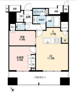 プラウドタワー渋谷【5階】の間取り