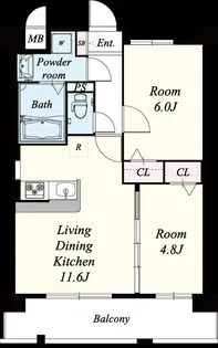 レフィナード博多【1階】の間取り