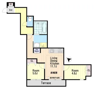 フルール西ヶ原【1階】の間取り