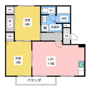 セヴェル美和 C【2階】の間取り