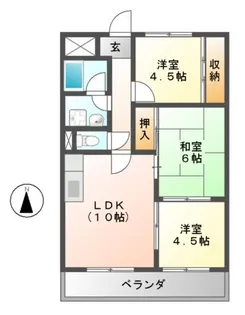 ディアコート藤井寺【3階】の間取り
