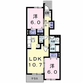 シャンプラージュ【1階】の間取り