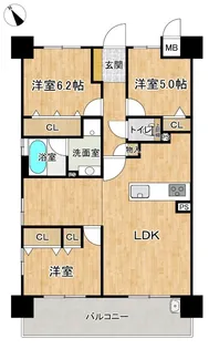 アルファスマート西国分【8階】の間取り