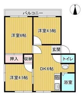 サンライフ米の宮【2階】の間取り