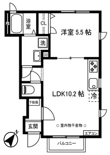 ティエドゥール【1階】の間取り