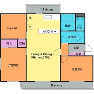 メゾン溝呂木【2階】の間取り