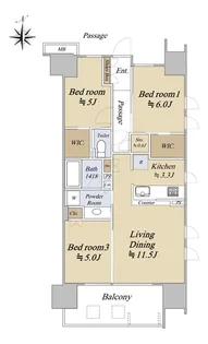 シティテラス浦和常盤【3階】の間取り