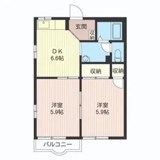 ローズウエストB【2階】の間取り