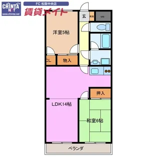 ファミリータウンむらた【3階】の間取り