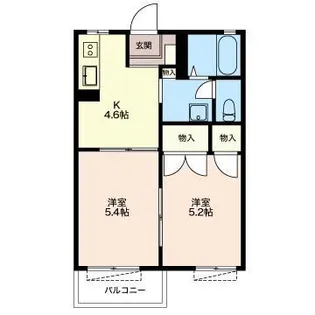 ディアコート岩本B【2階】の間取り