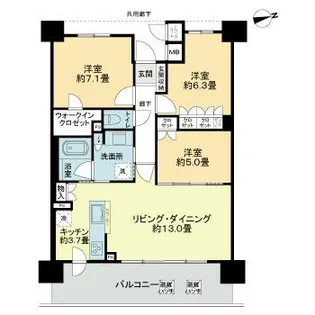 ライオンズ台原フォレストフォート【4階】の間取り