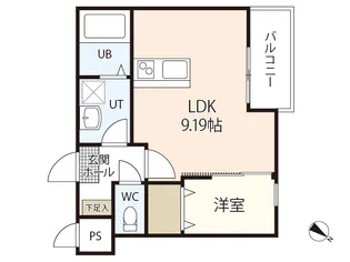 セブンプロート江波西【3階】の間取り