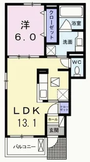 ベル フルールII【1階】の間取り