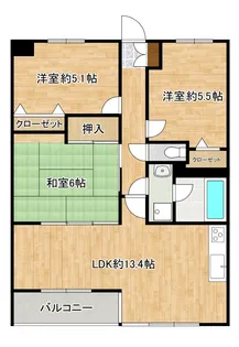 クィーンズ・ヴィラ武蔵浦和【2階】の間取り
