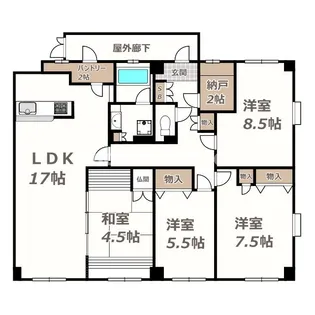 マジョール松崎町【6階】の間取り