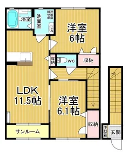 ヴィラフェリーチェII五番館【2階】の間取り
