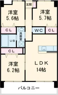 ヴィラージュエクセラン【3階】の間取り