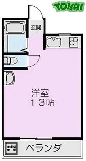 マンションYAMADA B【2階】の間取り