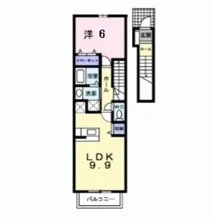 ヒラソル岡野【2階】の間取り