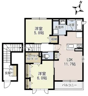 【SHM】コ・レーダ【2階】の間取り