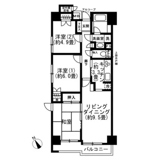 藤和シティコープ町屋II【3階】の間取り
