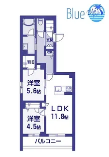 コートブランシュ湘南鵠沼【3階】の間取り