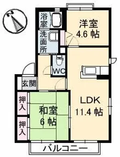 バリュージュ金沢 D棟【1階】の間取り
