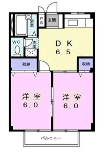 スカイハイツ【2階】の間取り