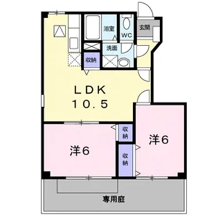 サンライトヒルB棟【1階】の間取り
