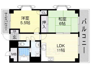 スマイルハイツ杭全【5階】の間取り