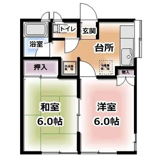 レインボー鹿島【1階】の間取り
