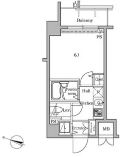 レジディア広尾II【4階】の間取り