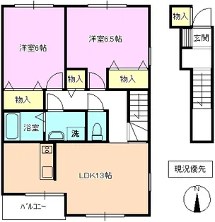 アヴニール駒沢【2階】の間取り