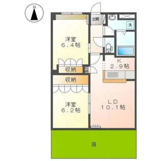 ミロワール弐番館【1階】の間取り